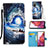 Funda de Cuero Cartera con Soporte Patron de Moda Carcasa Y02B para Samsung Galaxy S20 Lite 5G Azul Real