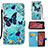 Funda de Cuero Cartera con Soporte Patron de Moda Carcasa Y02B para Samsung Galaxy XCover 5 SM-G525F Azul Cielo