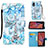 Funda de Cuero Cartera con Soporte Patron de Moda Carcasa Y02B para Samsung Galaxy XCover 5 SM-G525F Azul Claro