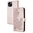 Funda de Cuero Cartera con Soporte Patron de Moda Carcasa Y02X para Apple iPhone 13 Oro Rosa