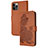 Funda de Cuero Cartera con Soporte Patron de Moda Carcasa Y02X para Apple iPhone 13 Pro Max Marron