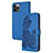 Funda de Cuero Cartera con Soporte Patron de Moda Carcasa Y02X para Apple iPhone 14 Pro Max Azul