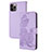 Funda de Cuero Cartera con Soporte Patron de Moda Carcasa Y02X para Apple iPhone 14 Pro Max Purpura Claro