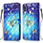 Funda de Cuero Cartera con Soporte Patron de Moda Carcasa Y03B para Samsung Galaxy A20s Azul Cielo
