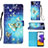Funda de Cuero Cartera con Soporte Patron de Moda Carcasa Y03B para Samsung Galaxy A22s 5G Azul Cielo