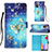 Funda de Cuero Cartera con Soporte Patron de Moda Carcasa Y03B para Samsung Galaxy A52 5G Azul Cielo