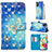 Funda de Cuero Cartera con Soporte Patron de Moda Carcasa Y03B para Samsung Galaxy A71 5G Azul Cielo