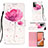 Funda de Cuero Cartera con Soporte Patron de Moda Carcasa Y03B para Samsung Galaxy A72 4G Rosa