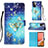 Funda de Cuero Cartera con Soporte Patron de Moda Carcasa Y03B para Samsung Galaxy A72 5G Azul Cielo