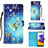 Funda de Cuero Cartera con Soporte Patron de Moda Carcasa Y03B para Samsung Galaxy F42 5G Azul Cielo