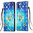 Funda de Cuero Cartera con Soporte Patron de Moda Carcasa Y03B para Samsung Galaxy M11 Azul Cielo