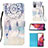 Funda de Cuero Cartera con Soporte Patron de Moda Carcasa Y03B para Samsung Galaxy S20 FE 4G Azul Claro