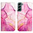 Funda de Cuero Cartera con Soporte Patron de Moda Carcasa Y03B para Samsung Galaxy S21 FE 5G Rosa Roja