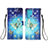 Funda de Cuero Cartera con Soporte Patron de Moda Carcasa Y04B para Samsung Galaxy S21 Ultra 5G Azul