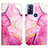 Funda de Cuero Cartera con Soporte Patron de Moda Carcasa YB4 para Motorola Moto G Play (2023) Rosa Roja