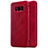 Funda de Cuero Cartera con Soporte S01 para Samsung Galaxy S8 Rojo