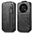 Funda de Cuero Flip para Huawei Enjoy 50 Pro Negro