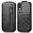 Funda de Cuero Flip para Nokia C210 Negro