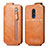 Funda de Cuero Flip para Nokia C3 Marron