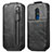 Funda de Cuero Flip para Nokia C3 Negro