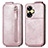 Funda de Cuero Flip para Realme C55 Oro Rosa