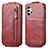 Funda de Cuero Flip para Samsung Galaxy A32 5G Rojo