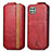 Funda de Cuero Flip para Samsung Galaxy F42 5G Rojo