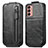 Funda de Cuero Flip para Samsung Galaxy M13 4G Negro