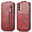 Funda de Cuero Flip para Samsung Galaxy M13 4G Rojo