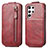 Funda de Cuero Flip para Samsung Galaxy S21 Ultra 5G Rojo