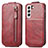 Funda de Cuero Flip para Samsung Galaxy S22 Plus 5G Rojo