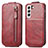 Funda de Cuero Flip para Samsung Galaxy S23 Plus 5G Rojo