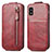 Funda de Cuero Flip para Sharp Aquos wish3 Rojo