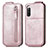 Funda de Cuero Flip para Sony Xperia 10 IV SOG07 Oro Rosa