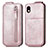 Funda de Cuero Flip para Sony Xperia Ace III Oro Rosa