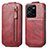 Funda de Cuero Flip para Vivo Y35 4G Rojo