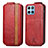 Funda de Cuero Flip S01D para Huawei Honor X6 5G Rojo