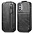 Funda de Cuero Flip S01D para Motorola Moto E32s Negro