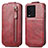 Funda de Cuero Flip S01D para Vivo iQOO 10 5G Rojo