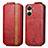 Funda de Cuero Flip S01D para Vivo Y16 Rojo