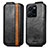 Funda de Cuero Flip S01D para Vivo Y35 4G Negro