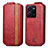 Funda de Cuero Flip S01D para Vivo Y35 4G Rojo