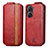 Funda de Cuero Flip S02D para Asus Zenfone 9 Rojo