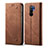 Funda de pano Cartera con Soporte B01S para Xiaomi Redmi 9 Prime India Marron