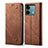 Funda de pano Cartera con Soporte B01S para Xiaomi Redmi Note 13 5G Marron