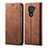 Funda de pano Cartera con Soporte B01S para Xiaomi Redmi Note 9 Marron