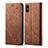 Funda de pano Cartera con Soporte H01 para Xiaomi Redmi 9i Marron