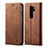 Funda de pano Cartera con Soporte H01 para Xiaomi Redmi Note 8 Pro Marron