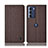 Funda de pano Cartera con Soporte H13P para Motorola Moto Edge S30 5G Marron