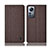 Funda de pano Cartera con Soporte H14P para Xiaomi Mi 12 5G Marron